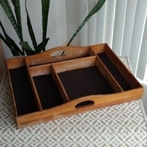 Just in! Antique Vintage Flatware Tray Cutlery Tray Storage Caddy